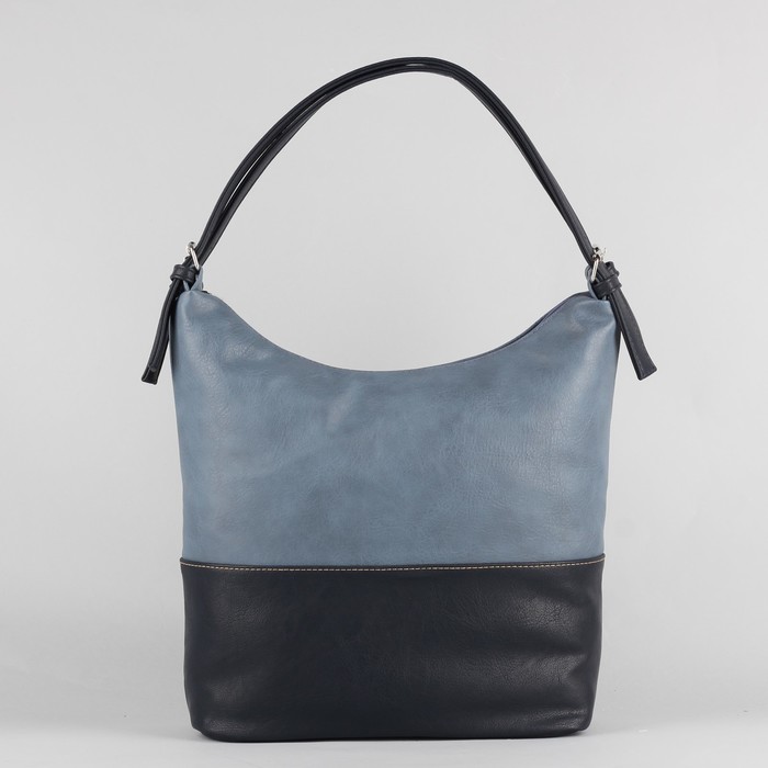 Сумка женская, 1 отдел с перегородкой на молнии, наружный карман, цвет синий/тёмно-голубой