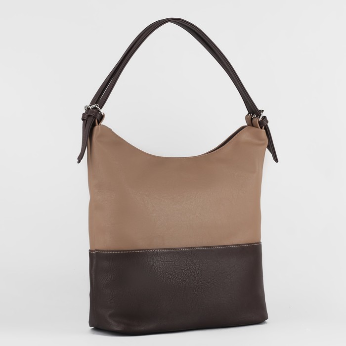 Сумка женская, 1 отдел с перегородкой на молнии, наружный карман, цвет коричневый/кофе