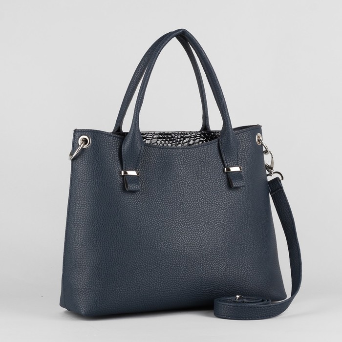 Сумка женская, отдел на молнии, наружный карман, цвет синий