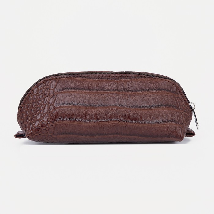 Сумка-косметичка, отдел на молнии, цвет коричневый