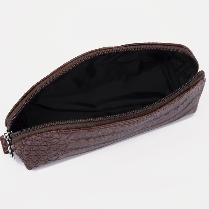 Сумка-косметичка, отдел на молнии, цвет коричневый