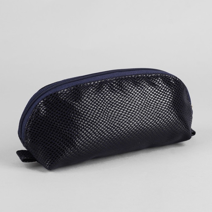 Сумка-косметичка, отдел на молнии, змея, цвет синий