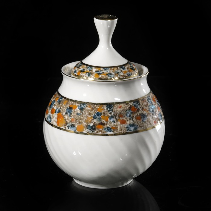 Сахарница 400 мл "Витая. Кракле", отводка золотом