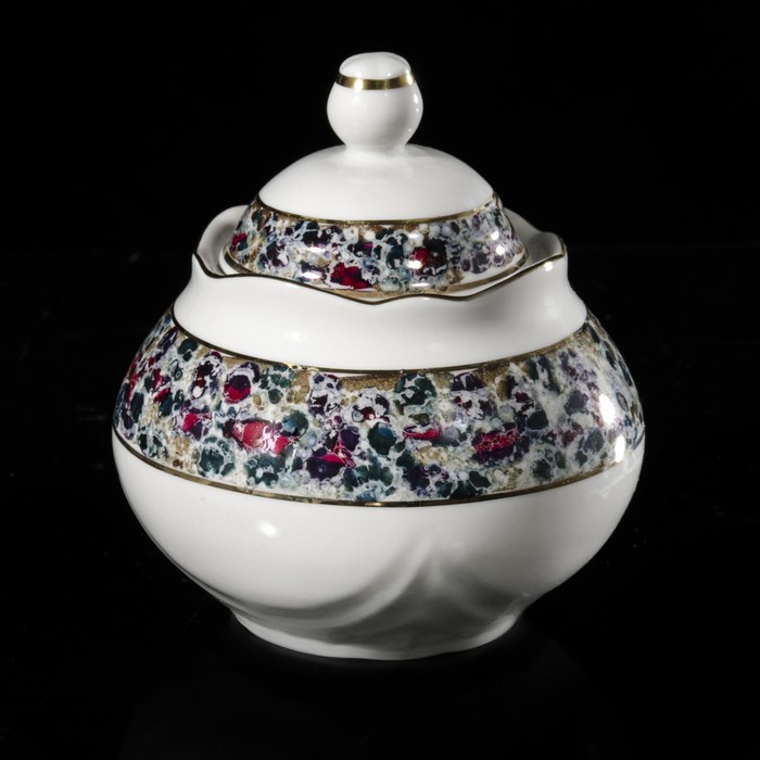 Сахарница 520 мл "Зимний день. Кракле", отводка золотом