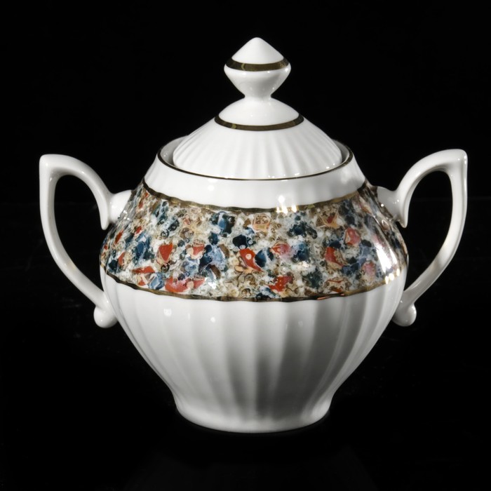 Сахарница 540 мл "Лучистая. Кракле", отводка золотом