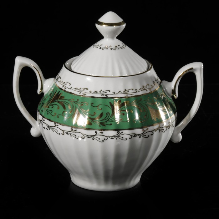 Сахарница 540 мл "Лучистая. Цветная полоса", отводка золотом