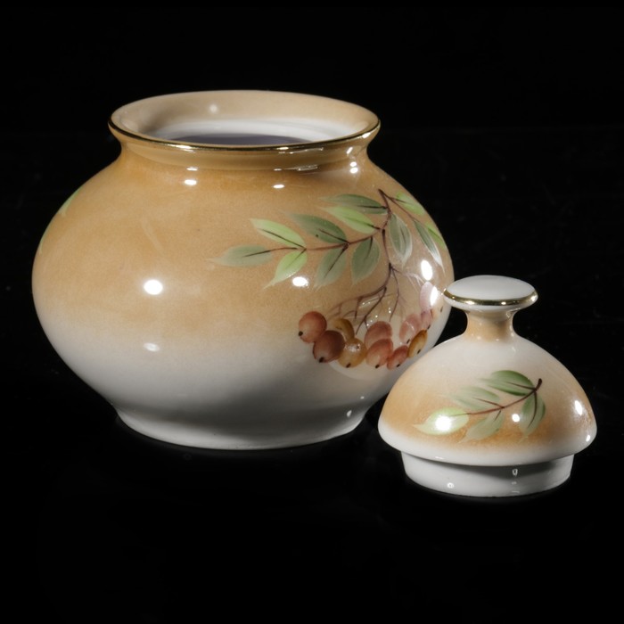 Сахарница 400 мл "Семейная. Рябинка", отводка золотом