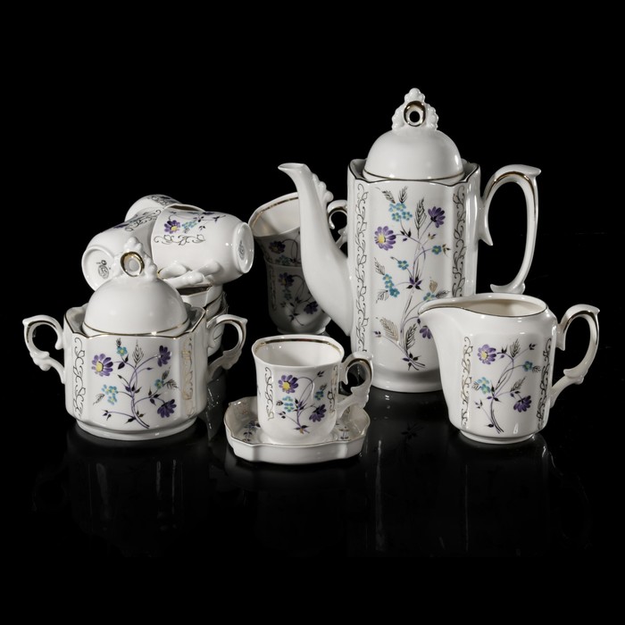 Сервиз кофейный на 6 персон "Настроение. Мечта", чашки 125 мл, отводка золотом