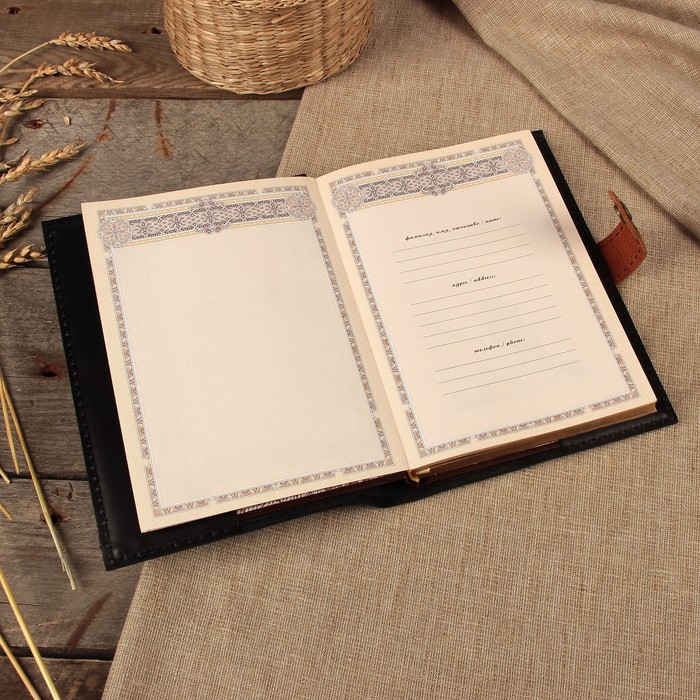 Ежедневник А5 "Книга" с шедеврами зодчества СПб 16,5×22 см, натур. кожа, зол. обрез