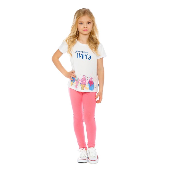 Футболка для девочки, рост 98 см, цвет белый