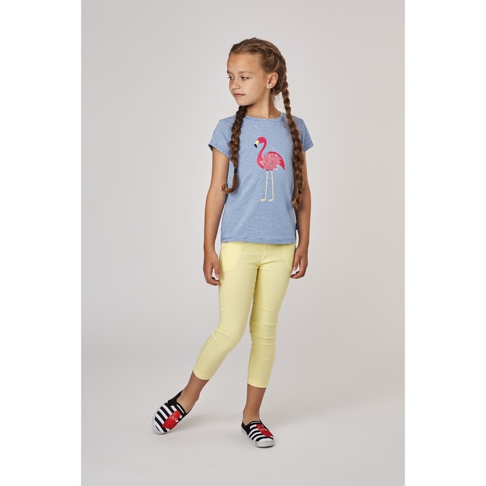 Футболка для девочки, рост 110 см, цвет белый/синий