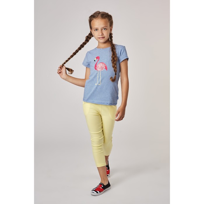 Футболка для девочки, рост 116 см, цвет белый/синий