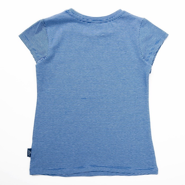Футболка для девочки, рост 128 см, цвет белый/синий