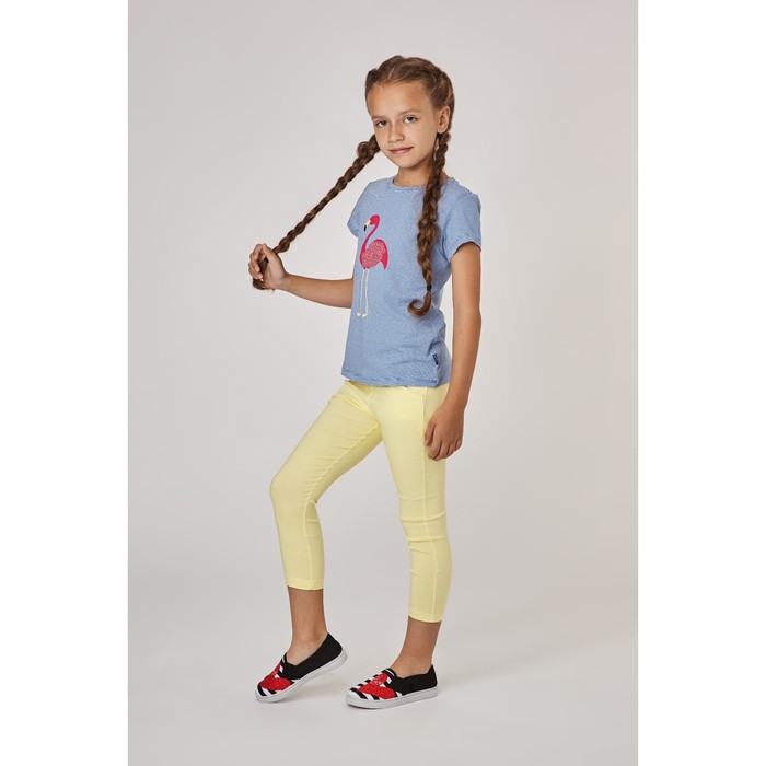 Футболка для девочки, рост 98 см, цвет белый/синий