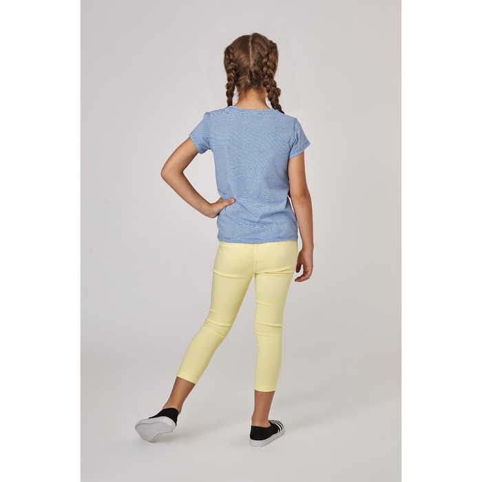 Футболка для девочки, рост 98 см, цвет белый/синий