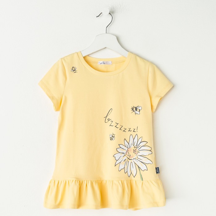 Футболка для девочки, рост 110 см, цвет жёлтый