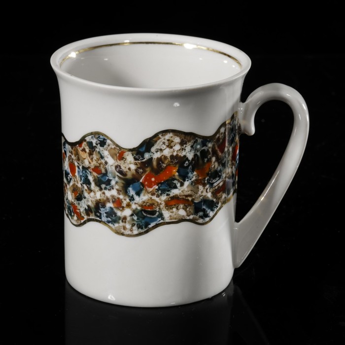 Кружка 300 мл "Овальная. Кракле", отводка золотом