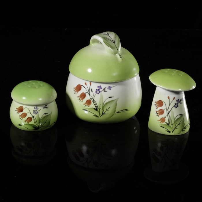 Набор для специй "Рассвет. Колокольчик": солонка 180 мл, сосуд для специй 51 мл