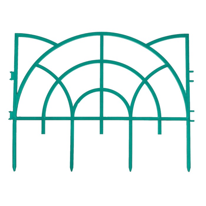 Ограждение декоративное, 34 х 300 см, 7 секций, пластик, изумрудное, «Рококо»