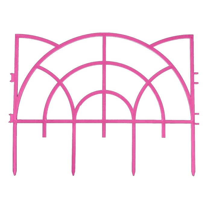 Ограждение декоративное, 34 х 300 см, 7 секций, пластик, розовое, «Рококо»