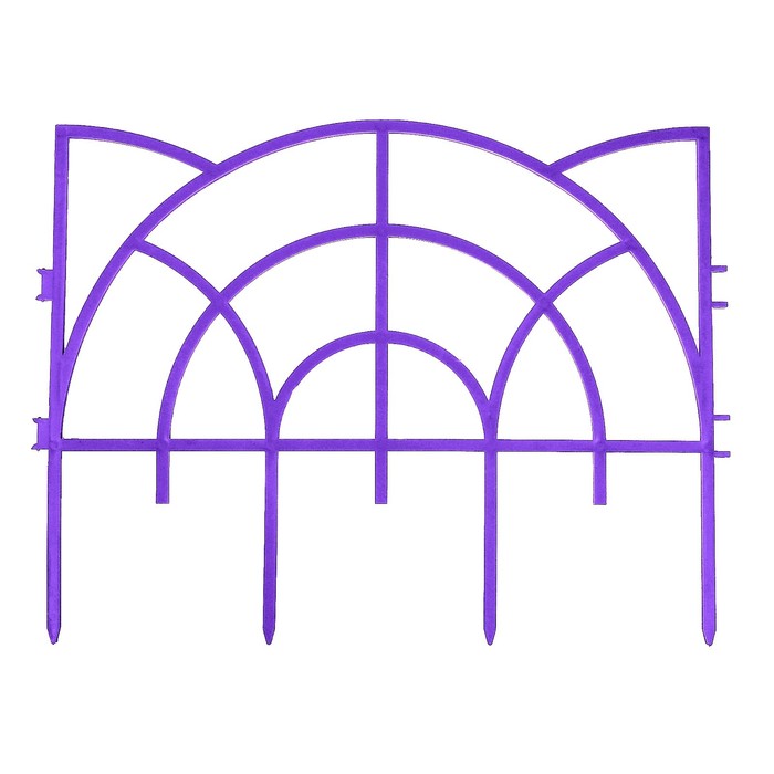 Ограждение декоративное, 34 х 300 см, 7 секций, пластик, сиреневое, «Рококо»