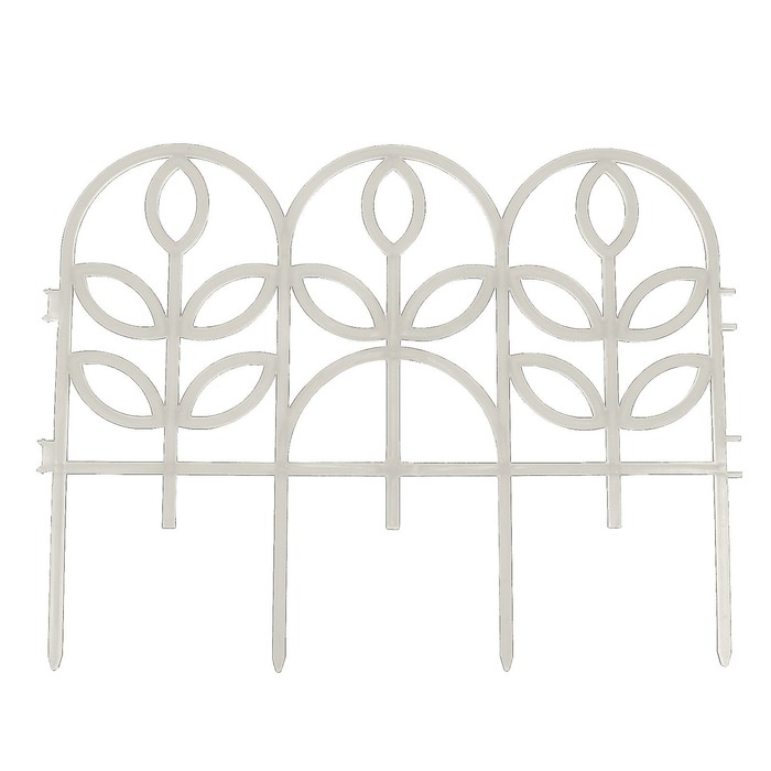 Ограждение декоративное, 34 х 300 см, 7 секций, пластик, белое, «Флора»