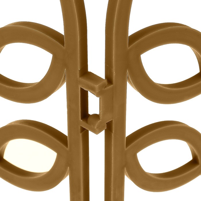 Ограждение декоративное, 34 х 300 см, 7 секций, пластик, золотистое, «Флора»