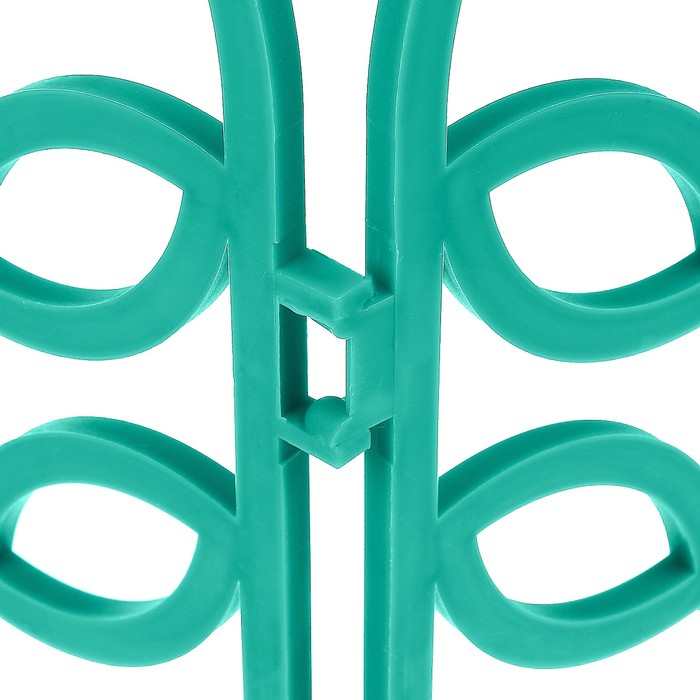 Ограждение декоративное, 34 х 300 см, 7 секций, пластик, изумрудное, «Флора»