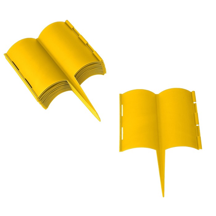 Ограждение декоративное, 30 х 300 см, 15 секций, пластик, жёлтое, «Каскад»