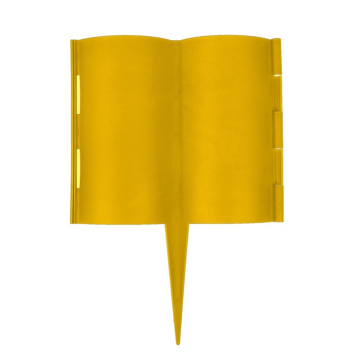 Ограждение декоративное, 30 х 300 см, 15 секций, пластик, жёлтое, «Каскад»