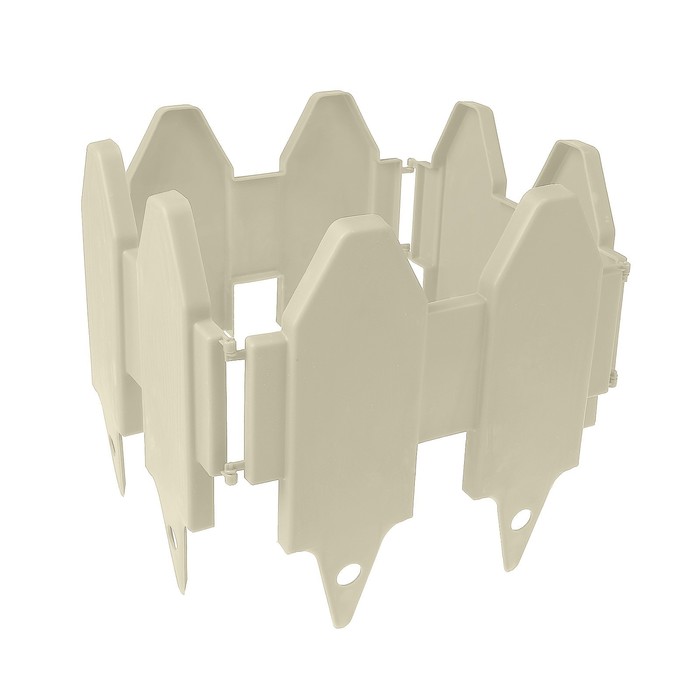 Ограждение декоративное, 29 х 270 см, 10 секций, пластик, белое, «Дощечки»