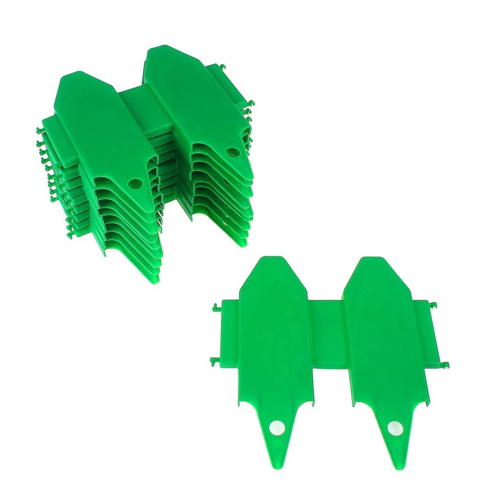 Ограждение декоративное, 29 х 270 см, 10 секций, пластик, зелёное, «Дощечки»