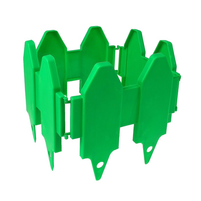 Ограждение декоративное, 29 х 270 см, 10 секций, пластик, зелёное, «Дощечки»