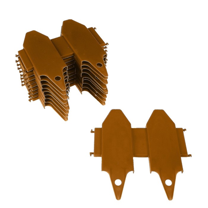 Ограждение декоративное, 29 х 270 см, 10 секций, пластик, коричневое, «Дощечки»