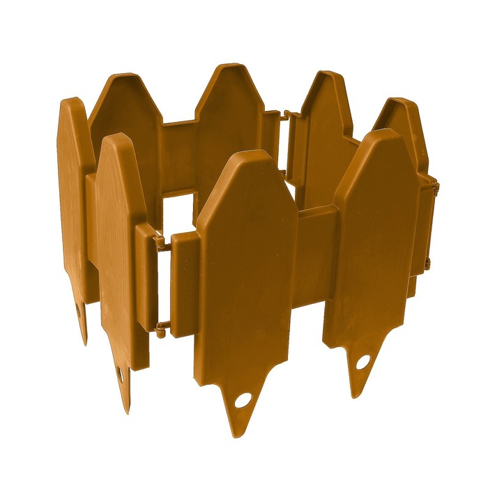 Ограждение декоративное, 29 х 270 см, 10 секций, пластик, коричневое, «Дощечки»