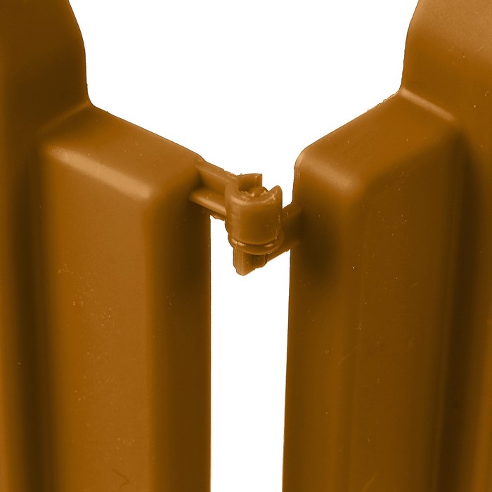 Ограждение декоративное, 29 х 270 см, 10 секций, пластик, коричневое, «Дощечки»