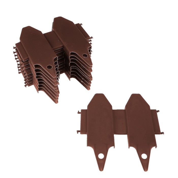 Ограждение декоративное, 29 х 270 см, 10 секций, пластик, тёмно-коричневое, «Дощечки»