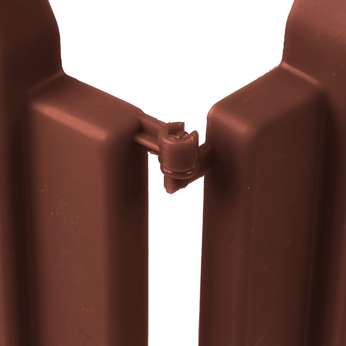 Ограждение декоративное, 29 х 270 см, 10 секций, пластик, тёмно-коричневое, «Дощечки»