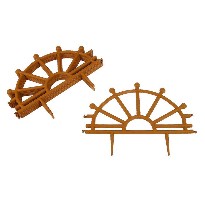 Ограждение декоративное, 32 х 280 см, 7 секций, пластик, коричневое, «Штурвал»