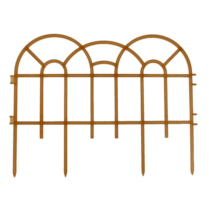 Ограждение декоративное, 34 х 300 см, 7 секций, пластик, золотистое, «Аркада»