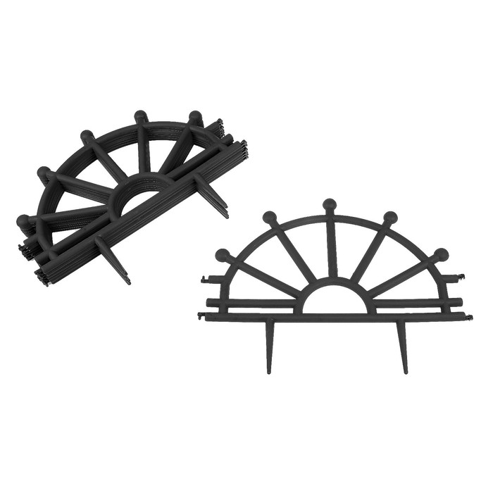 Ограждение декоративное, 32 х 280 см, 7 секций, пластик, чёрное, «Штурвал»