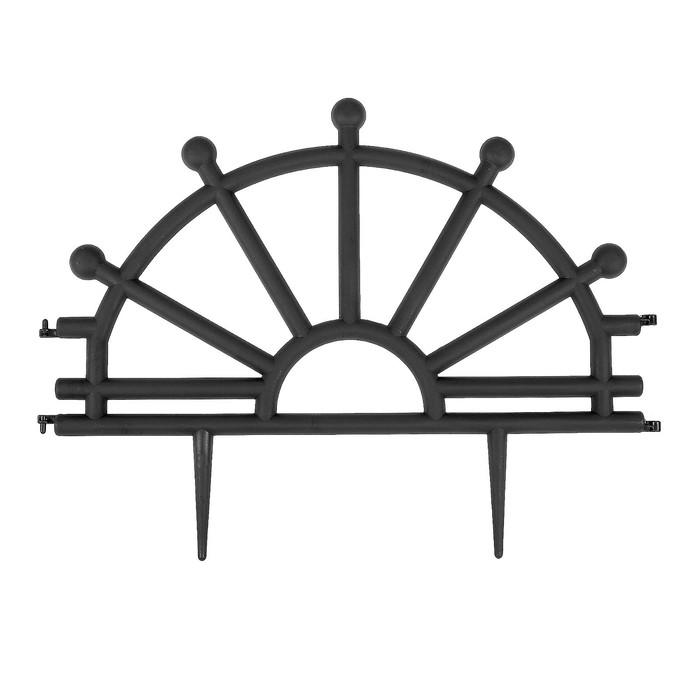 Ограждение декоративное, 32 х 280 см, 7 секций, пластик, чёрное, «Штурвал»