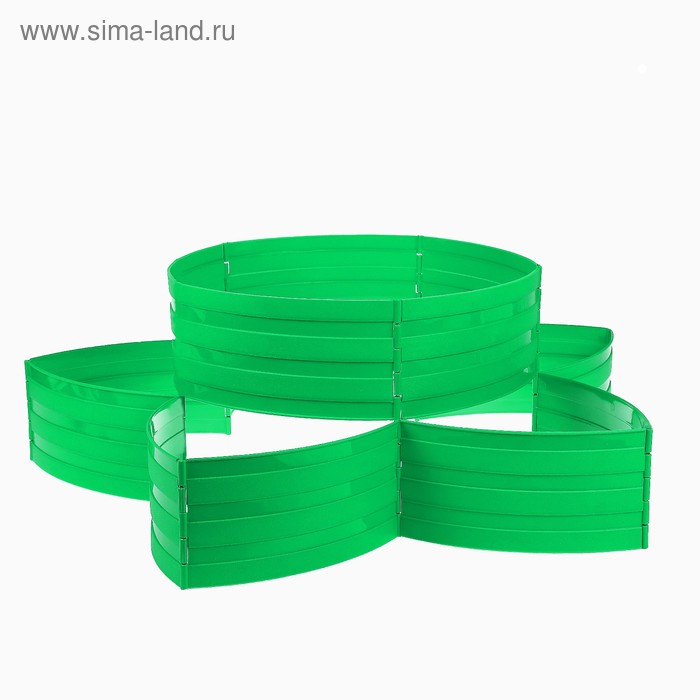 

Клумба пластиковая, 15 × 540 см, 18 секций, зелёная, «Конструктор»