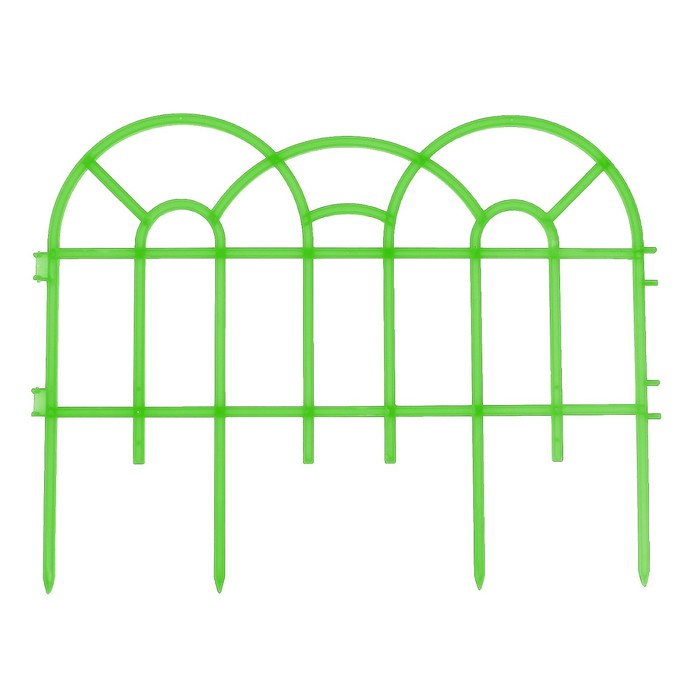 Ограждение декоративное, 34 х 300 см, 7 секций, пластик, салатовое, «Аркада»