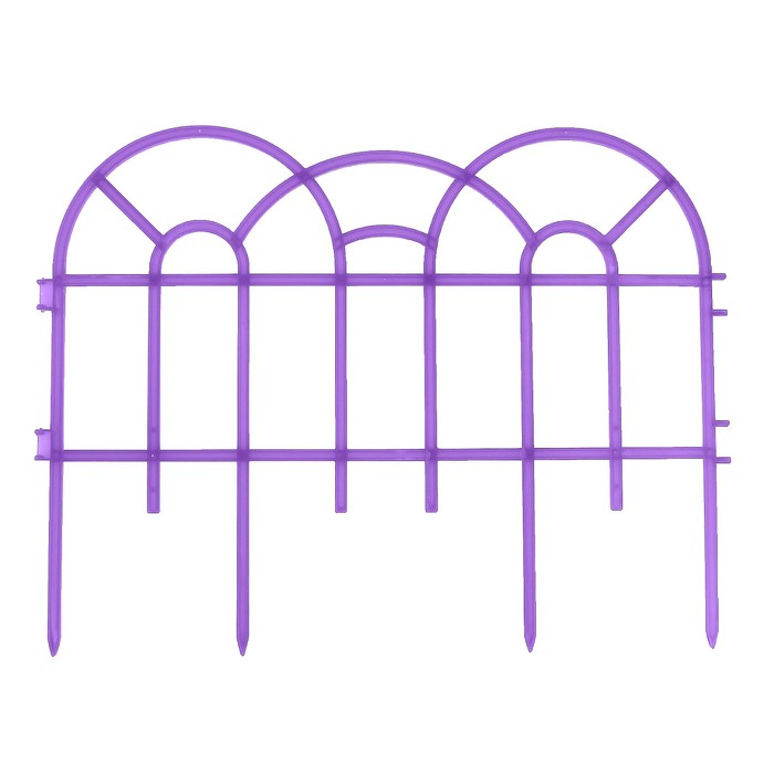 Ограждение декоративное, 34 х 300 см, 7 секций, пластик, сиреневое, «Аркада»
