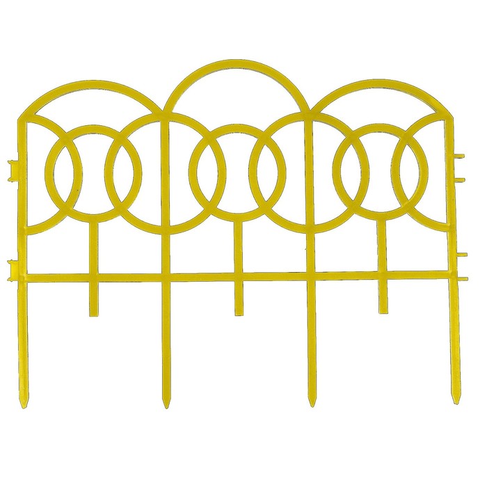 Ограждение декоративное, 34 х 300 см, 7 секций, пластик, жёлтое, «Барокко»