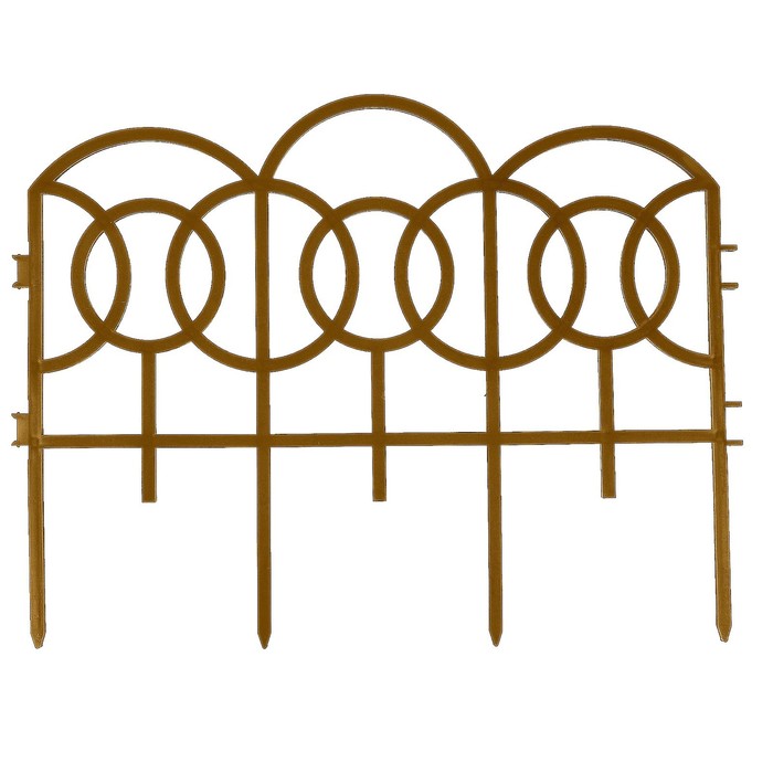 Ограждение декоративное, 34 х 300 см, 7 секций, пластик, золотистое, «Барокко»