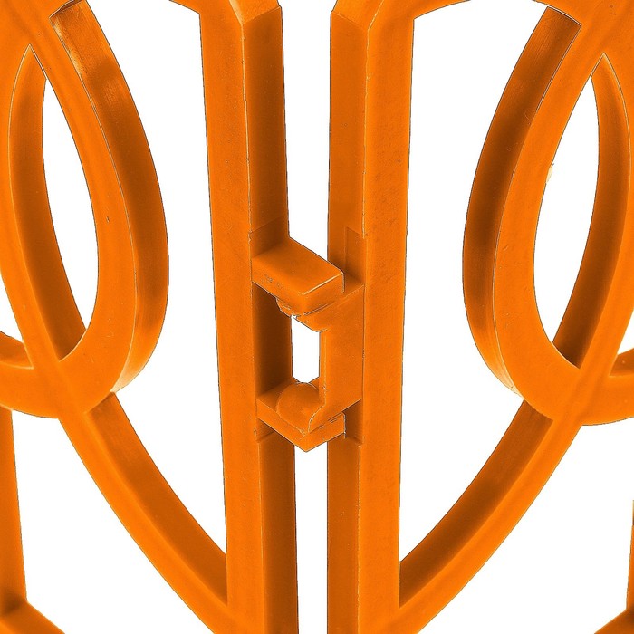 Ограждение декоративное, 34 х 300 см, 7 секций, пластик, оранжевое, «Барокко»