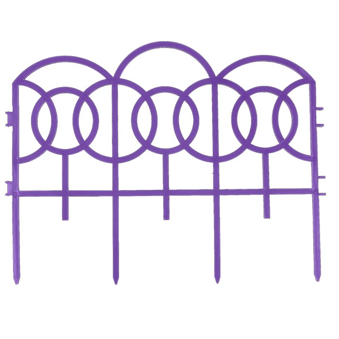 Ограждение декоративное, 34 х 300 см, 7 секций, пластик, сиреневое, «Барокко»