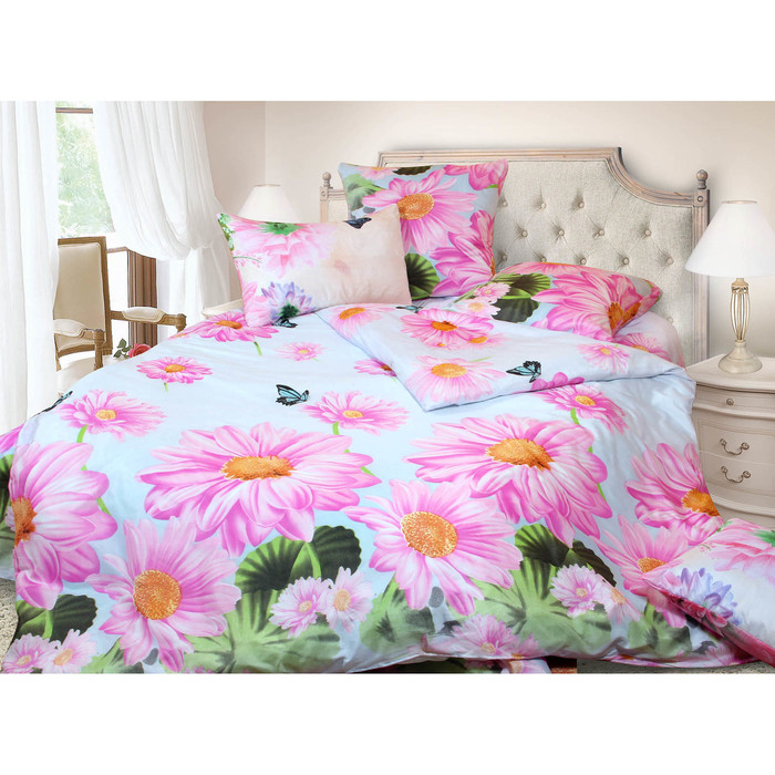 Постельное бельё Евро арт 059. 200х215см, 200х217см, 70х70см 2шт,пэ 65г/м, пэ100%